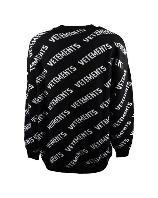 Vetements Black Round-Neck Knitwear for men
