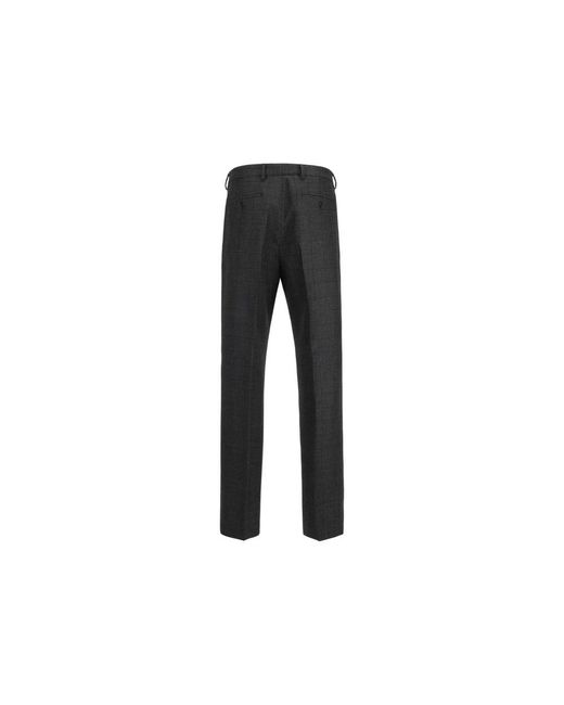 Prada Broeken ,Grijs ,Wol Geruite Wollen Broek Met Sluiting in het Black voor heren