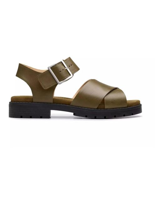 Flat Sandals Clarks de color Brown