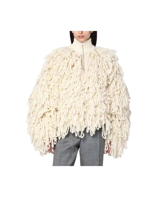 Stella McCartney Truien & Vesten ,Wit ,Witte Bomberjas in het Natural