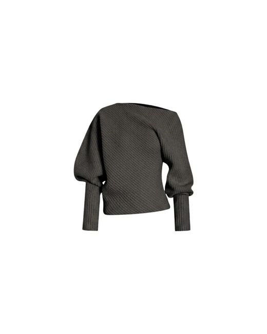 Alberta Ferretti Black Round-Neck Knitwear