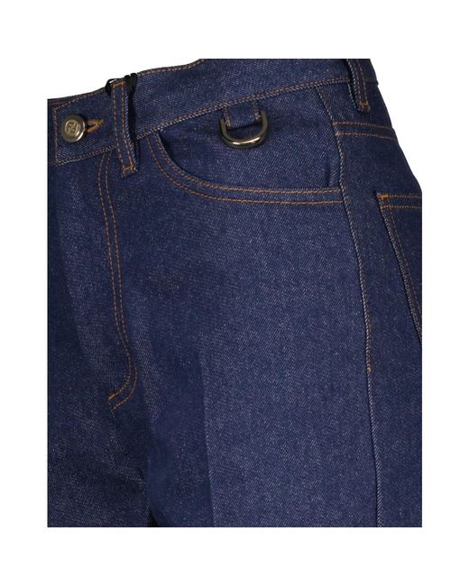 Fendi Blue Ausgestellte jeans aus roher blauer baumwolle
