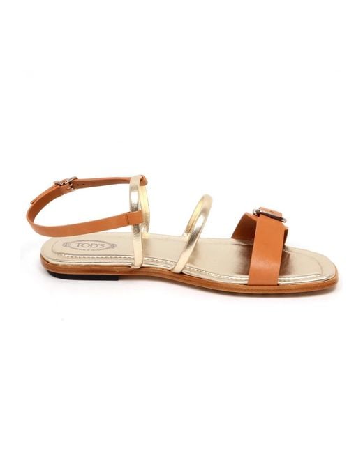 Tod's Brown Flat Sandals