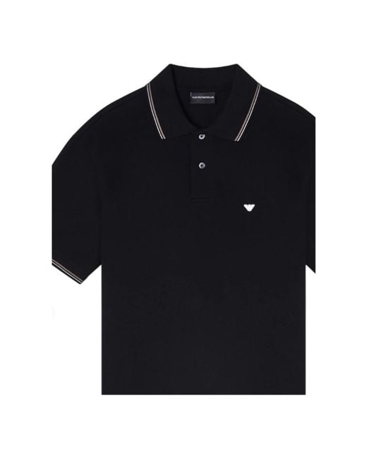 Emporio Armani Black Polo Shirts for men