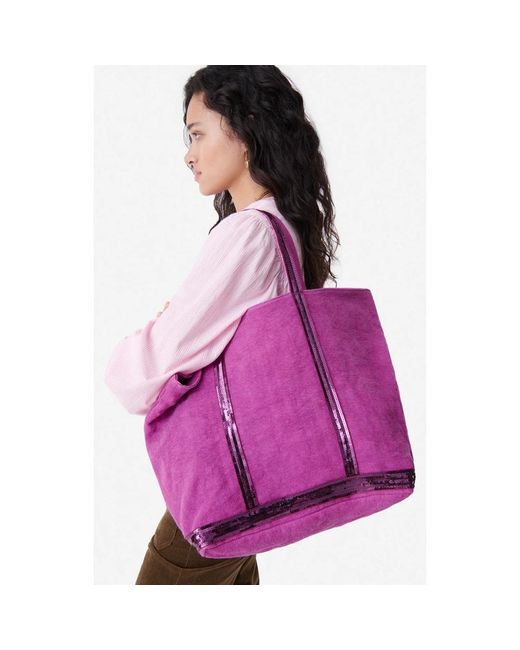 Vanessa Bruno Purple Cabas-Tasche L aus Leinen