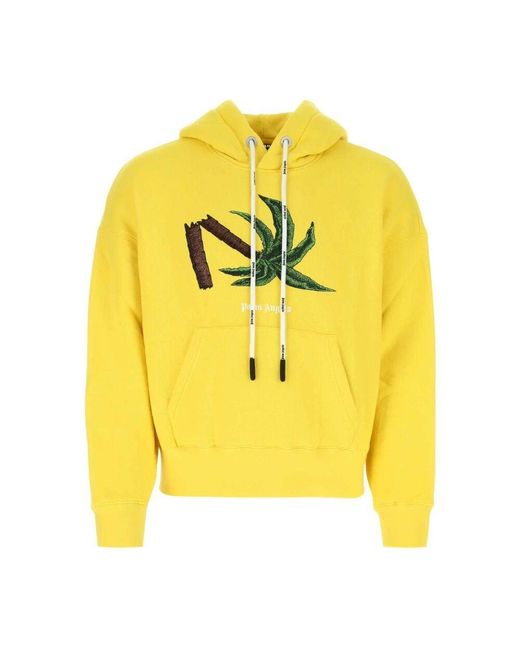 Palm Angels Bequemer und stilvoller Kapuzenpullover in Yellow für Herren