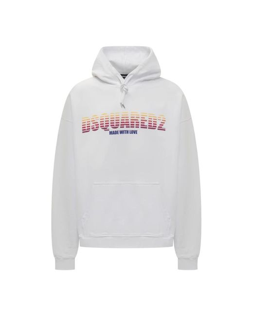 DSquared² White Hoodies for men