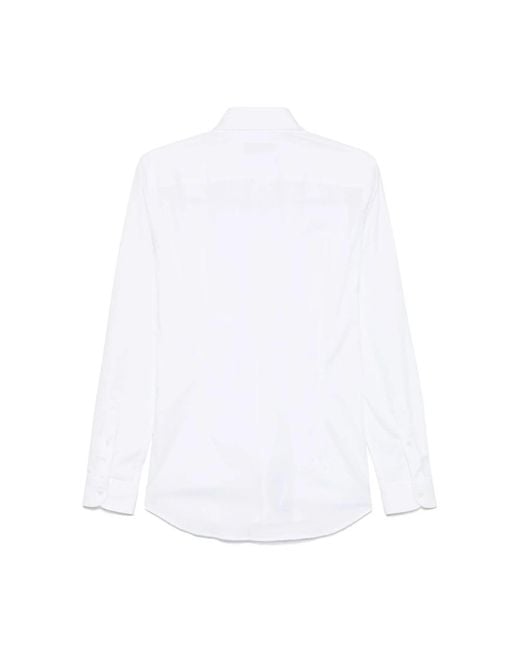 Fay Overhemden ,Wit ,Katoen Witte Regular Fit Overhemd Popeline Katoen in het White voor heren
