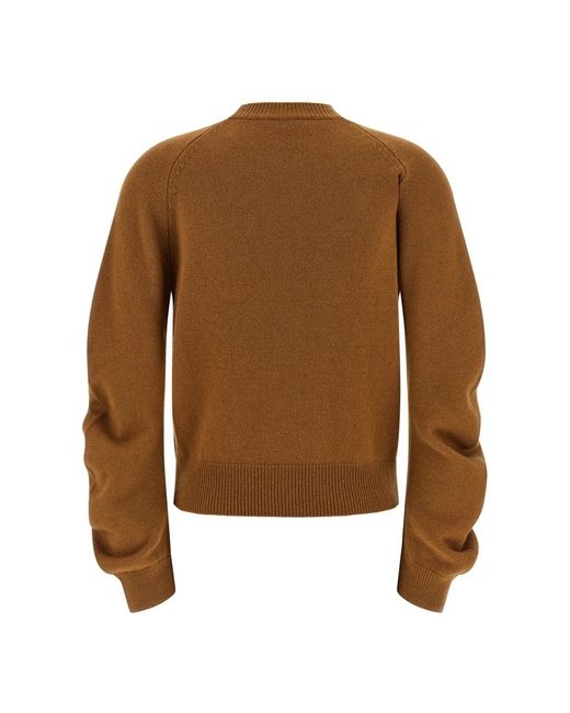 Nude Brown Round-Neck Knitwear
