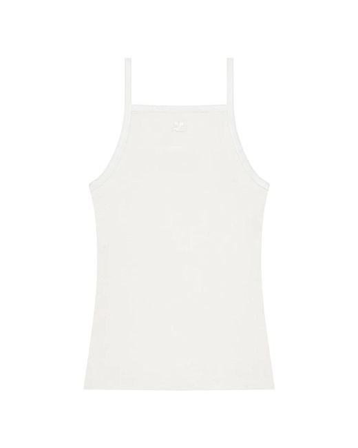 Courreges White Sleeveless Tops