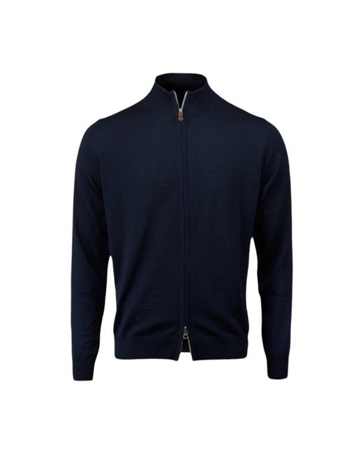 Stenstroms Truien & Vesten ,Blauw ,Wol Merino Wollen Zip Vest in het Blue voor heren