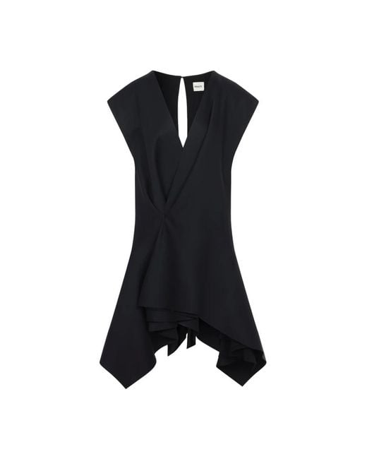 Khaite Black Short Dresses