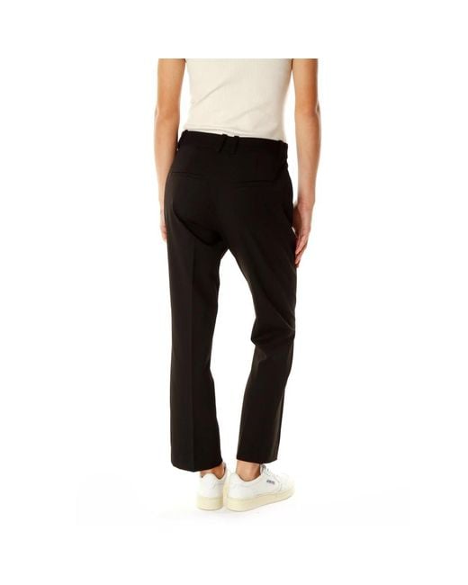 Samsøe & Samsøe Black Mid-rise stoffhose mit knöpfen und taschen