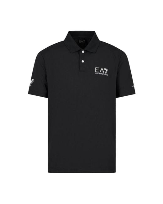 EA7 Black Polo Shirts for men
