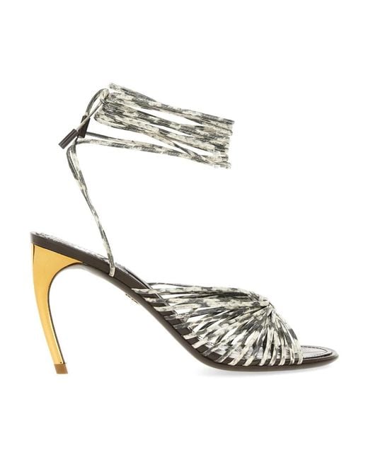 Ferragamo Metallic High Heel Sandals
