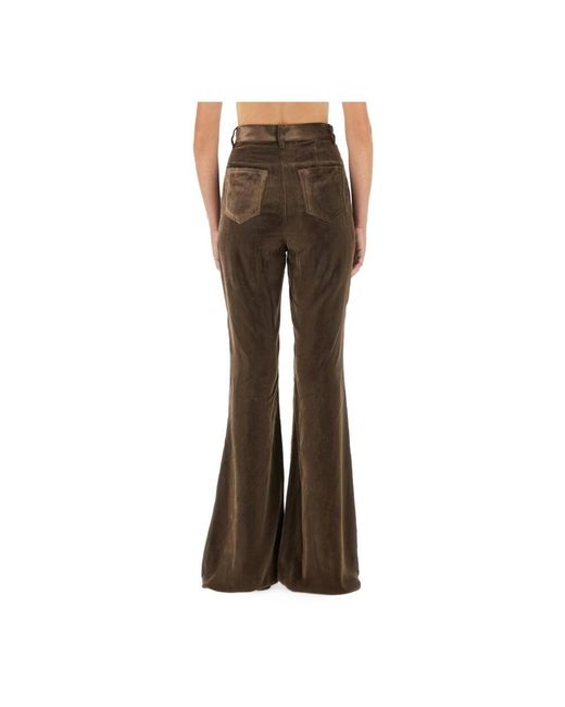 Rick Owens Brown Wide Trousers