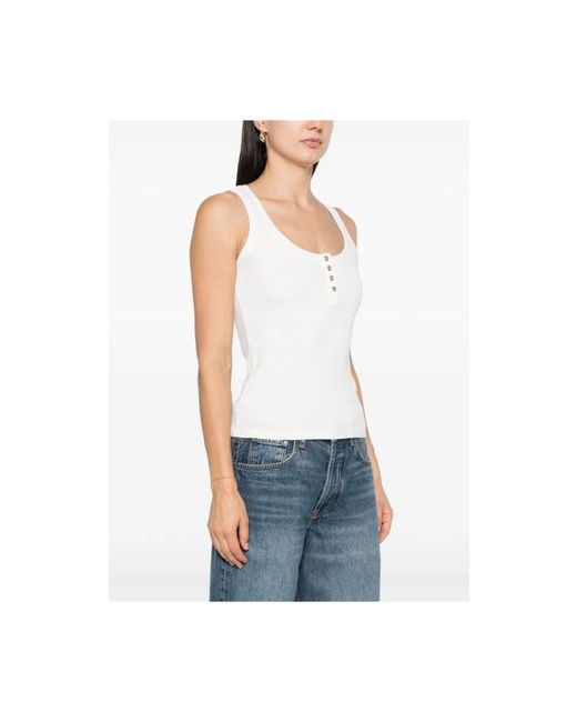 Anine Bing White Sleeveless Tops
