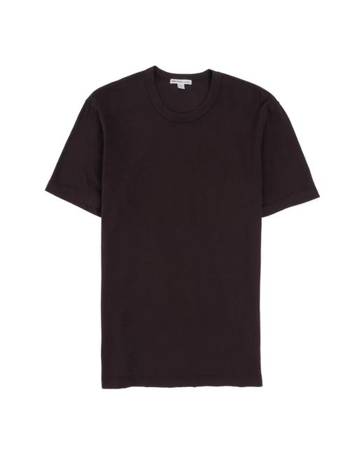 James Perse Tops ,Bruin ,Katoen Zachte Katoenen Crew Neck T-Shirt in het Black voor heren