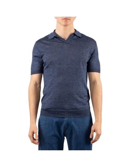 Gran Sasso Blue Polo Shirts for men