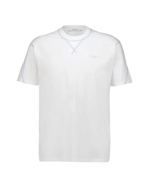Givenchy Tops ,Wit ,Couture Seam Contrasted Stitch T-Shirt in het White voor heren
