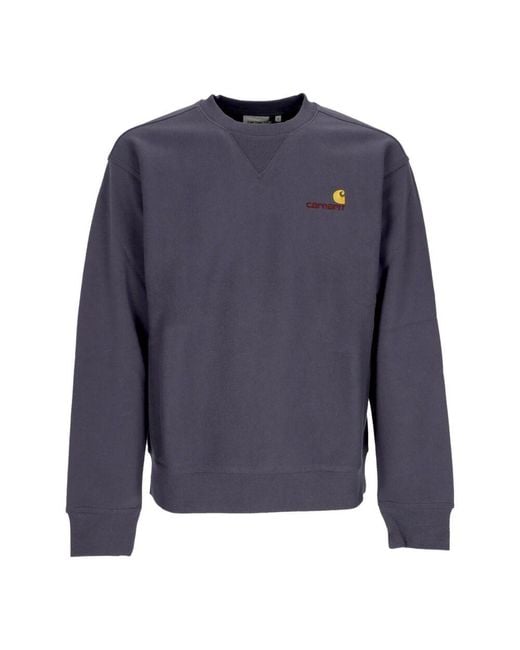 Carhartt Blue American Script Sweat Crewneck Sweatshirt for men