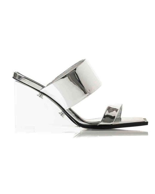 McQueen White Heeled Mules