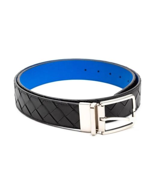 Bottega Veneta Blue 3.5Cm Reversible Intrecciato Leather Belt for men