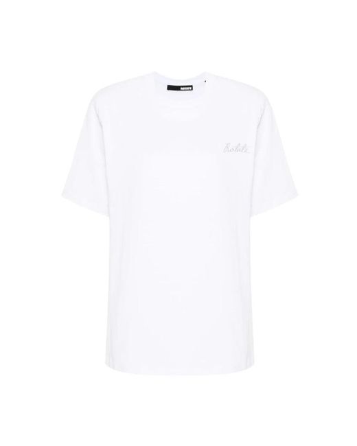 ROTATE BIRGER CHRISTENSEN White Stilvolles boxy t-shirt für frauen