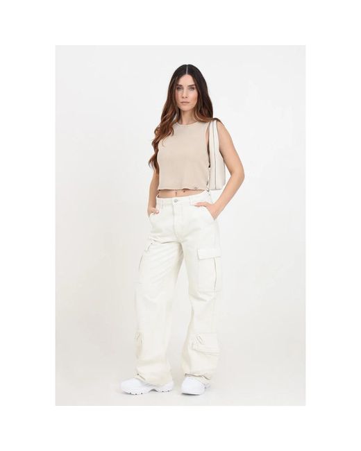 ONLY White Tapered trousers