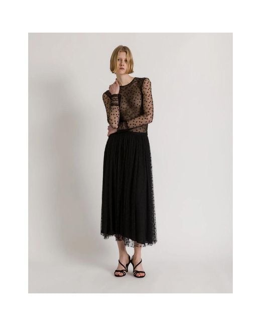 Alberta Ferretti Black Midi Skirts