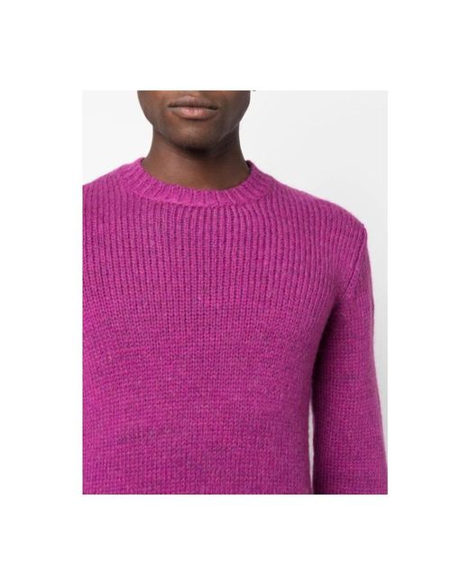 Roberto Collina Purple Round-Neck Knitwear for men