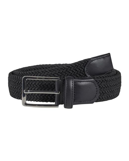 Howard London Accessoires ,Zwart ,Leer Gevlochten Riem Marvin in het Black voor heren