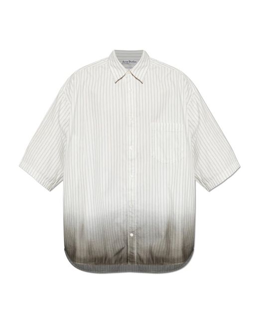 Acne White Short Sleeve Shirts for men
