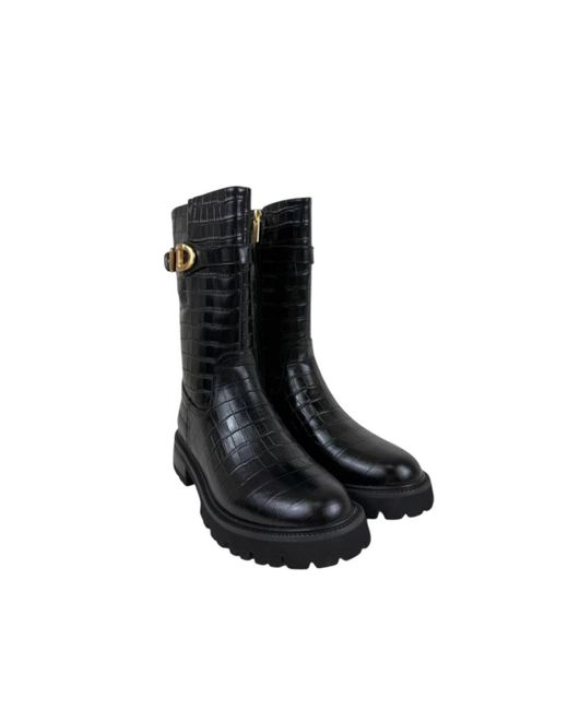 Twinset Black Bikerstiefel Art. 252Tcp198