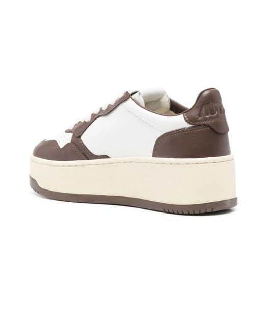 Autry White Weiße leder plateau sneakers