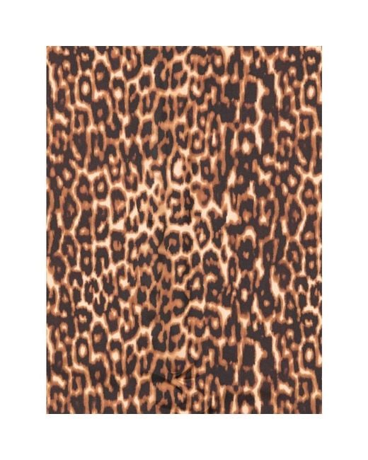 Lanvin Gouden Luipaardprint Zijden Sjaal in het Multicolor