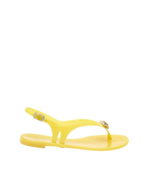 Casadei Yellow Flat Sandals