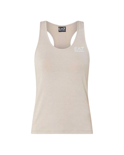 EA7 Natural Sleeveless Tops