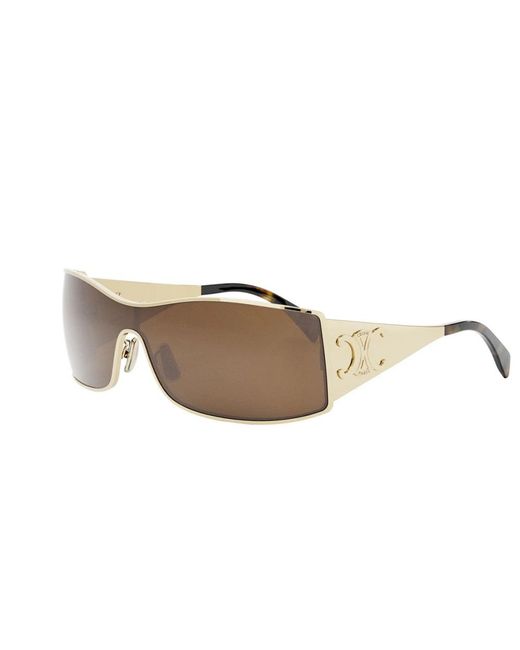 Céline Zonnebril Cl40283 U 30 E Triomphe Maxi Metal Goud/bruin Dames in het Brown