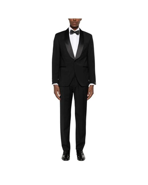 Manuel Ritz Black Single Breasted Suits for men