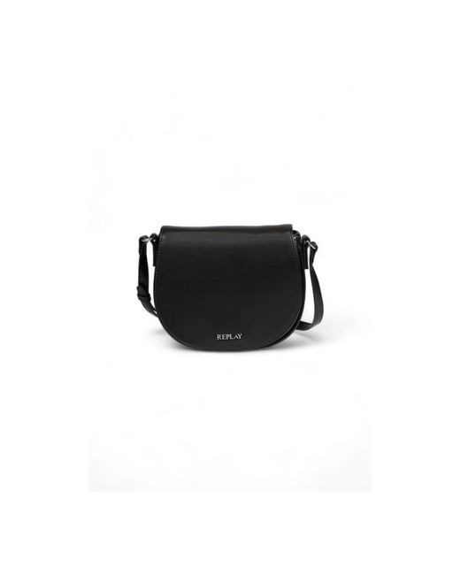 Replay Black Polyethylen-handtasche mit polyesterfutter