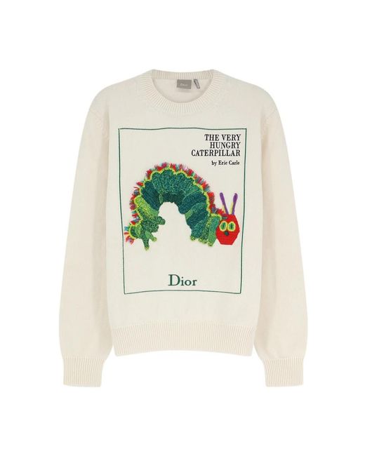 Dior White Round-Neck Knitwear for men