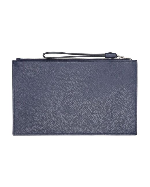 Borsa clutch in pelle grana morbida di Orciani in Blue da Uomo