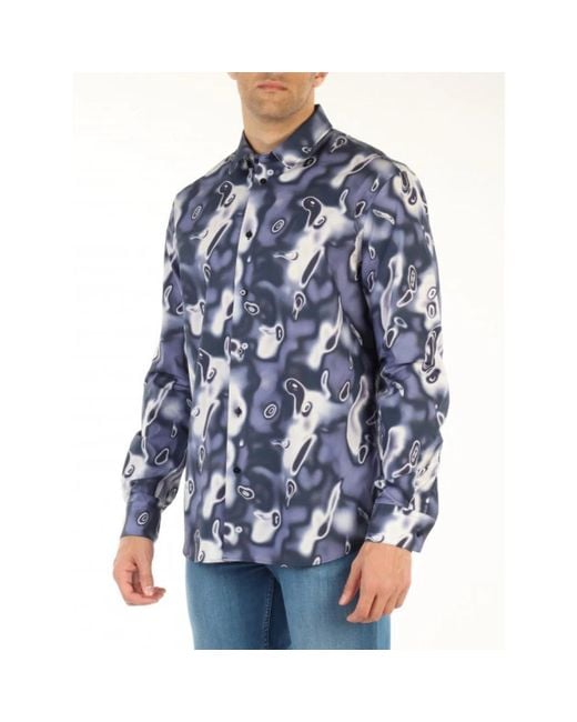 Trussardi Blue Casual Shirts for men