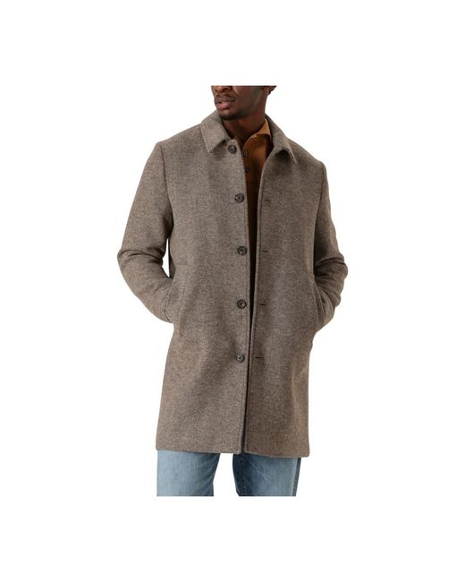 SELECTED Jassen Car Coat Voor Mannen in het Brown voor heren
