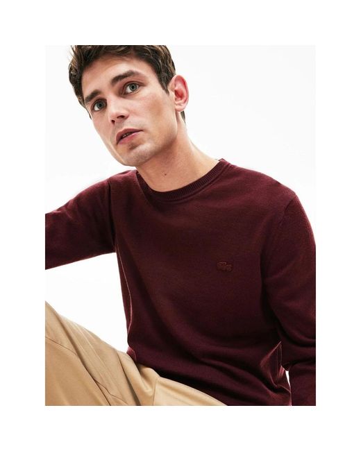 Lacoste Red Round-Neck Knitwear for men