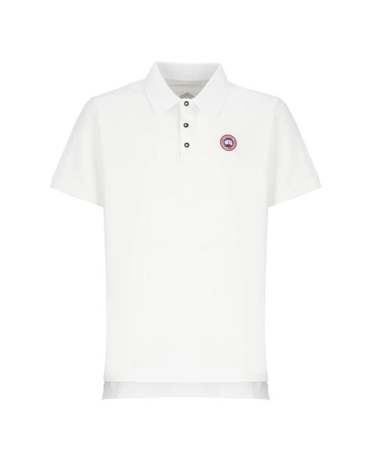 Canada Goose White Polo Shirts for men