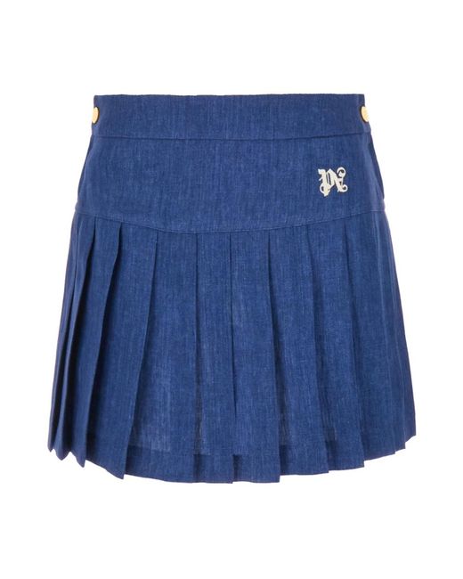 Palm Angels Blue Short Skirts