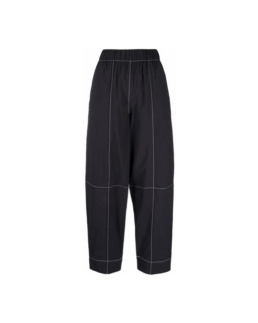 Ganni Wide Trousers in het Black