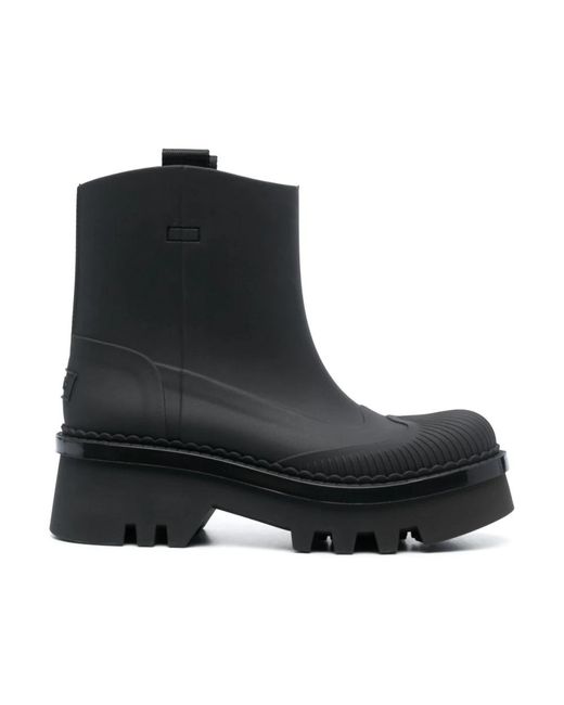 Botas negras con logo en relieve Chloé de color Black